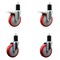 Service Caster 5'' SS Red Poly Swivel 1-3/4'' Expanding Stem Caster Set 2 Total Lock Brakes, 4PK SCC-SSEXTTL20S514-PPUB-RED-2-S-2-134 - alternate 1